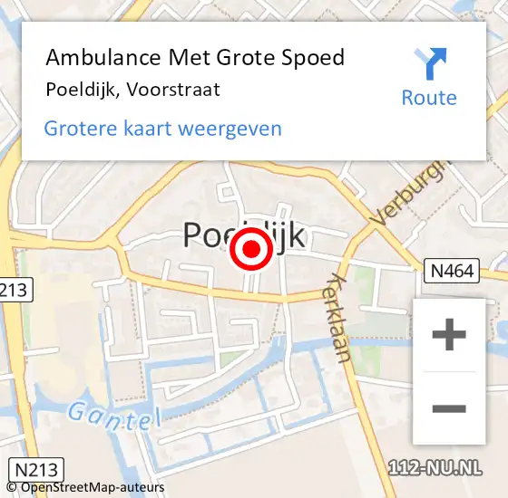 Locatie op kaart van de 112 melding: Ambulance Met Grote Spoed Naar Poeldijk, Voorstraat op 6 juli 2024 19:05