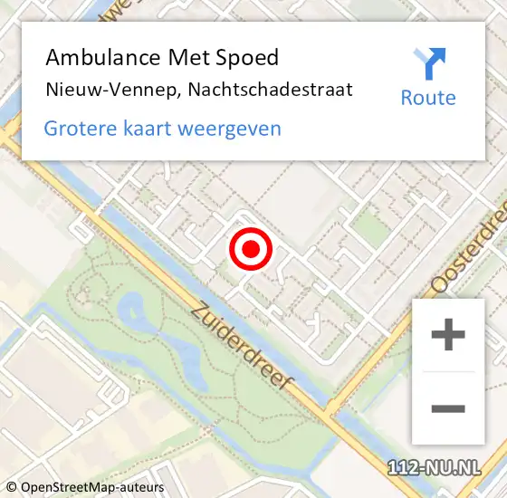 Locatie op kaart van de 112 melding: Ambulance Met Spoed Naar Nieuw-Vennep, Nachtschadestraat op 6 juli 2024 19:27