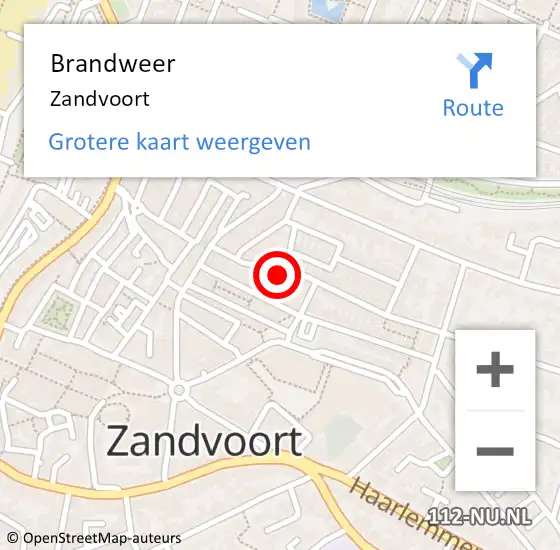 Locatie op kaart van de 112 melding: Brandweer Zandvoort op 6 juli 2024 20:01