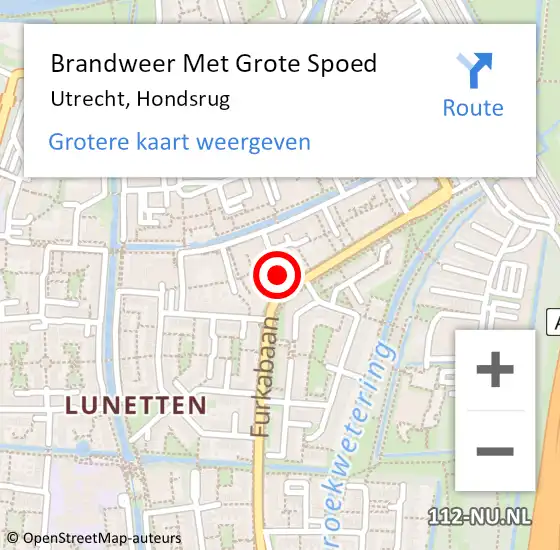 Locatie op kaart van de 112 melding: Brandweer Met Grote Spoed Naar Utrecht, Hondsrug op 6 juli 2024 20:28