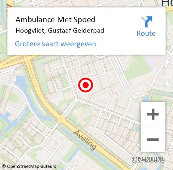 Locatie op kaart van de 112 melding: Ambulance Met Spoed Naar Hoogvliet, Gustaaf Gelderpad op 6 juli 2024 21:26