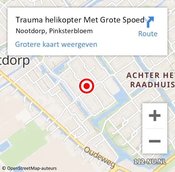 Locatie op kaart van de 112 melding: Trauma helikopter Met Grote Spoed Naar Nootdorp, Pinksterbloem op 6 juli 2024 21:32