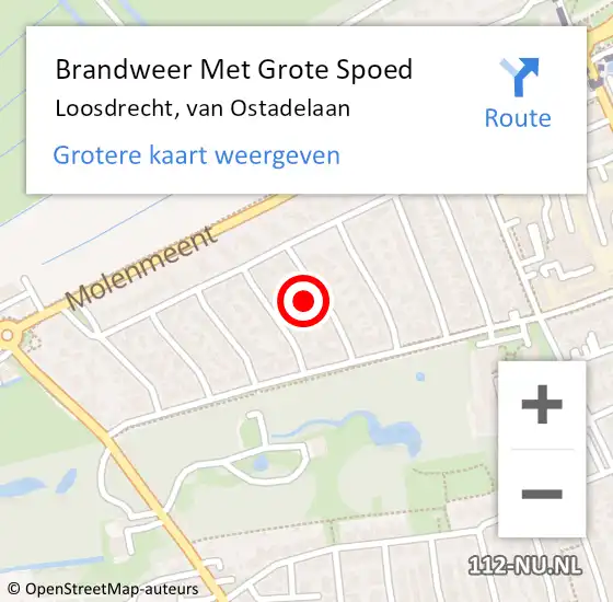 Locatie op kaart van de 112 melding: Brandweer Met Grote Spoed Naar Loosdrecht, van Ostadelaan op 6 juli 2024 21:33