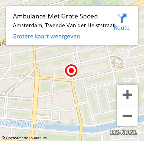 Locatie op kaart van de 112 melding: Ambulance Met Grote Spoed Naar Amsterdam, Tweede Van der Helststraat op 6 juli 2024 21:54