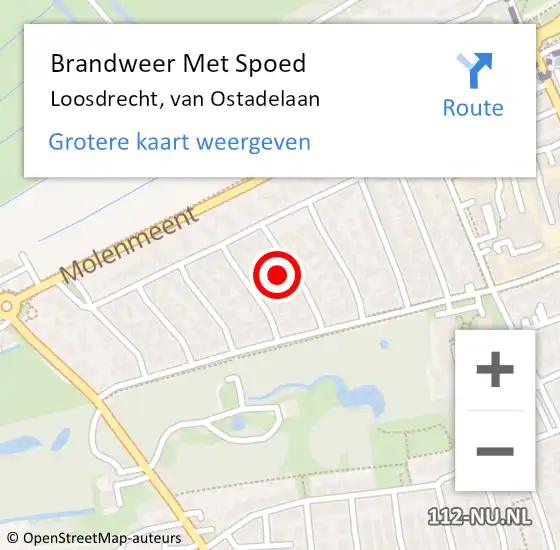 Locatie op kaart van de 112 melding: Brandweer Met Spoed Naar Loosdrecht, van Ostadelaan op 6 juli 2024 22:17