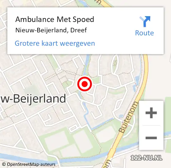 Locatie op kaart van de 112 melding: Ambulance Met Spoed Naar Nieuw-Beijerland, Dreef op 6 juli 2024 22:56