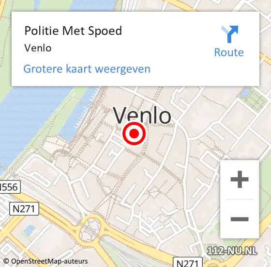 Locatie op kaart van de 112 melding: Politie Met Spoed Naar Venlo op 6 juli 2024 23:09