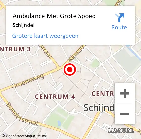 Locatie op kaart van de 112 melding: Ambulance Met Grote Spoed Naar Schijndel op 6 juli 2024 23:45