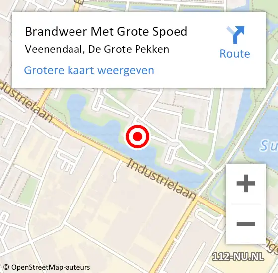 Locatie op kaart van de 112 melding: Brandweer Met Grote Spoed Naar Veenendaal, De Grote Pekken op 7 juli 2024 00:03