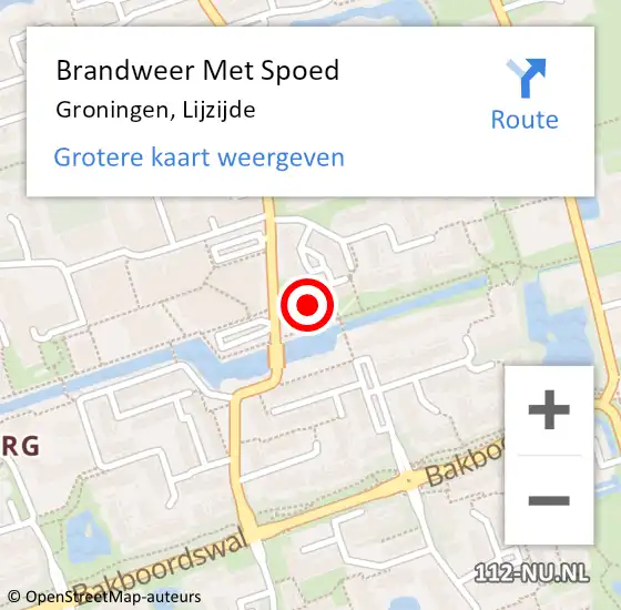 Locatie op kaart van de 112 melding: Brandweer Met Spoed Naar Groningen, Lijzijde op 7 juli 2024 00:15