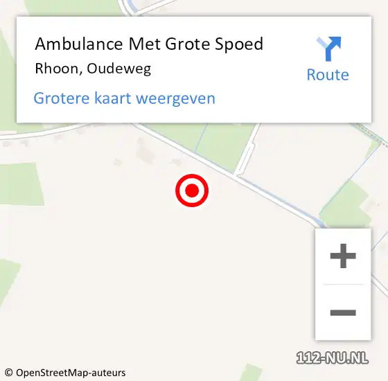 Locatie op kaart van de 112 melding: Ambulance Met Grote Spoed Naar Rhoon, Oudeweg op 7 juli 2024 00:16