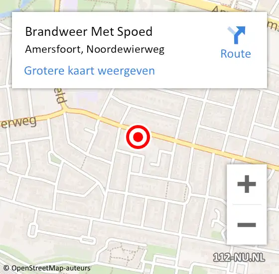 Locatie op kaart van de 112 melding: Brandweer Met Spoed Naar Amersfoort, Noordewierweg op 7 juli 2024 00:25