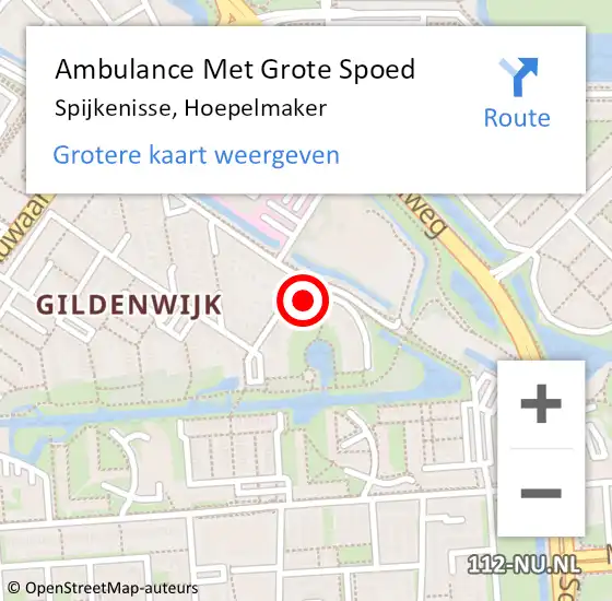 Locatie op kaart van de 112 melding: Ambulance Met Grote Spoed Naar Spijkenisse, Hoepelmaker op 7 juli 2024 00:36