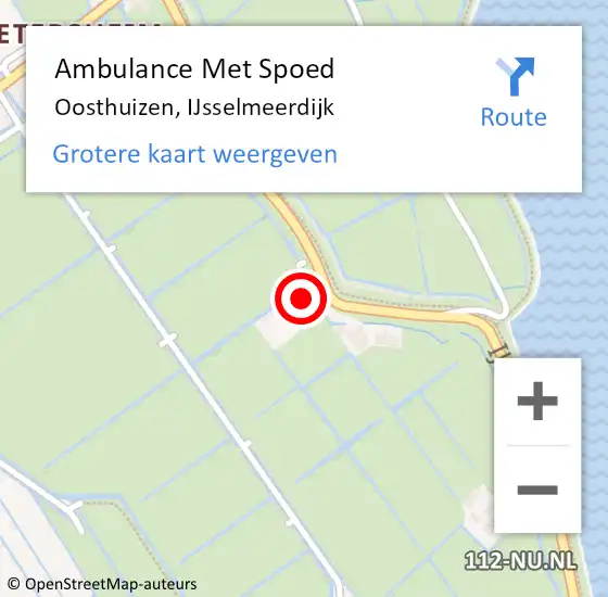 Locatie op kaart van de 112 melding: Ambulance Met Spoed Naar Oosthuizen, IJsselmeerdijk op 7 juli 2024 01:07