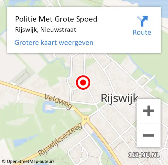 Locatie op kaart van de 112 melding: Politie Met Grote Spoed Naar Rijswijk, Nieuwstraat op 7 juli 2024 01:16