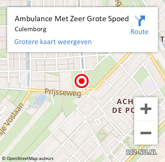 Locatie op kaart van de 112 melding: Ambulance Met Zeer Grote Spoed Naar Culemborg op 7 juli 2024 01:21