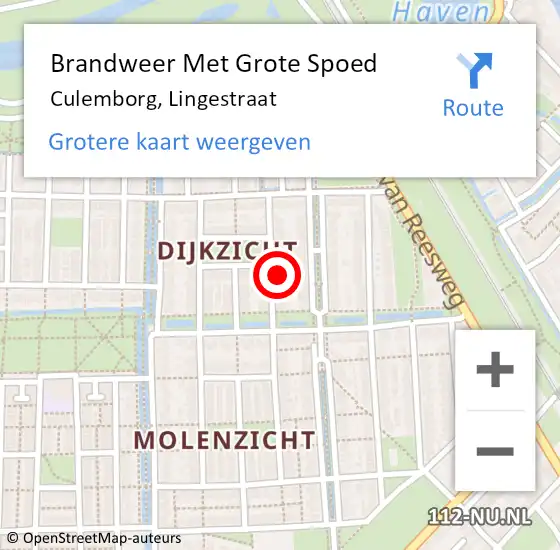 Locatie op kaart van de 112 melding: Brandweer Met Grote Spoed Naar Culemborg, Lingestraat op 7 juli 2024 01:21