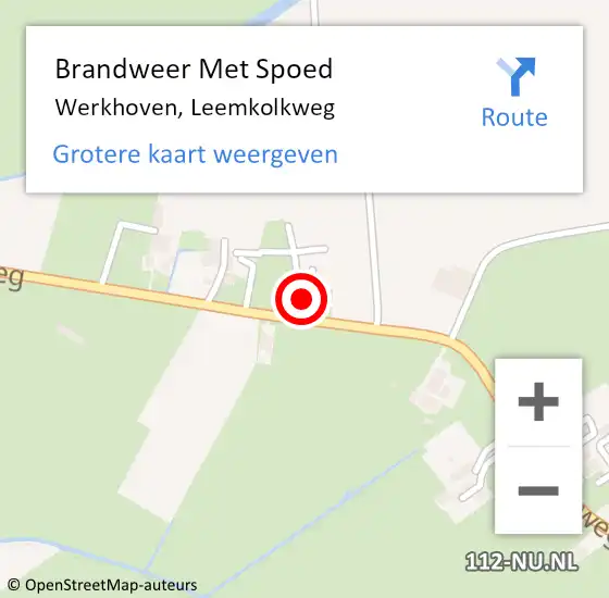 Locatie op kaart van de 112 melding: Brandweer Met Spoed Naar Werkhoven, Leemkolkweg op 7 juli 2024 01:32