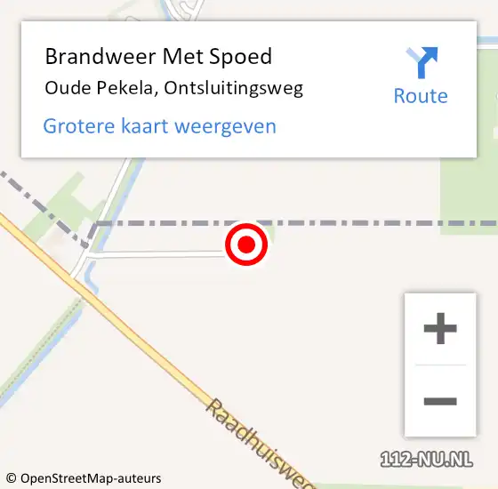 Locatie op kaart van de 112 melding: Brandweer Met Spoed Naar Oude Pekela, Ontsluitingsweg op 7 juli 2024 01:32