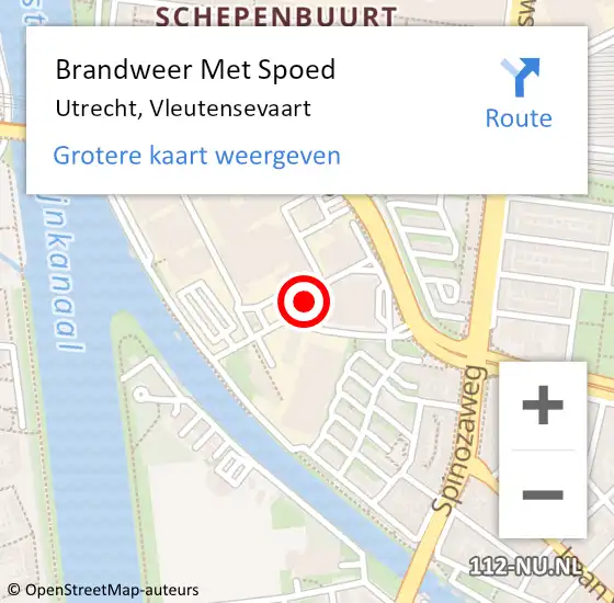 Locatie op kaart van de 112 melding: Brandweer Met Spoed Naar Utrecht, Vleutensevaart op 7 juli 2024 01:41