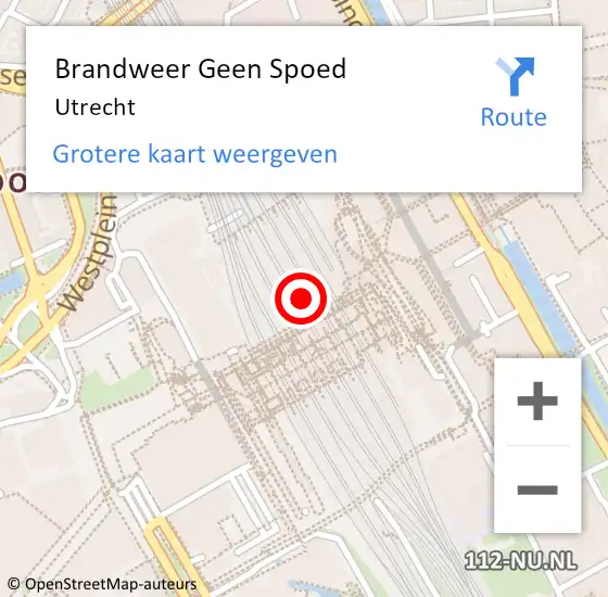 Locatie op kaart van de 112 melding: Brandweer Geen Spoed Naar Utrecht op 7 juli 2024 02:03