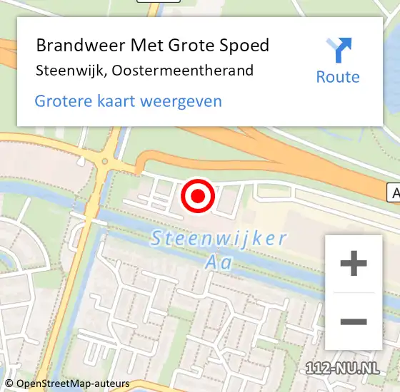 Locatie op kaart van de 112 melding: Brandweer Met Grote Spoed Naar Steenwijk, Oostermeentherand op 7 juli 2024 02:22