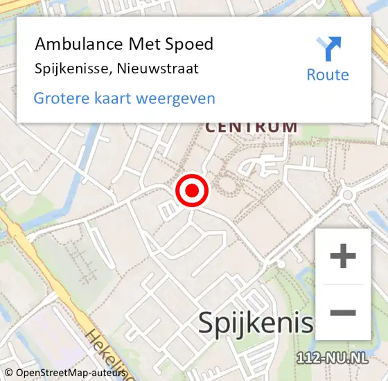 Locatie op kaart van de 112 melding: Ambulance Met Spoed Naar Spijkenisse, Nieuwstraat op 7 juli 2024 03:50