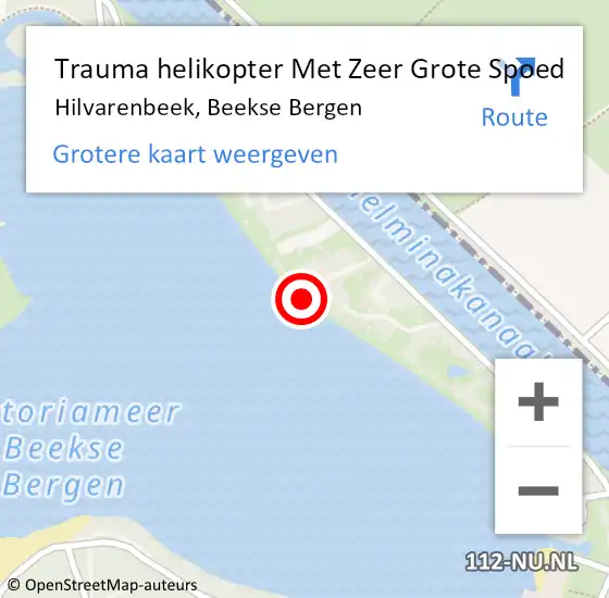 Locatie op kaart van de 112 melding: Trauma helikopter Met Zeer Grote Spoed Naar Hilvarenbeek, Beekse Bergen op 7 juli 2024 04:13