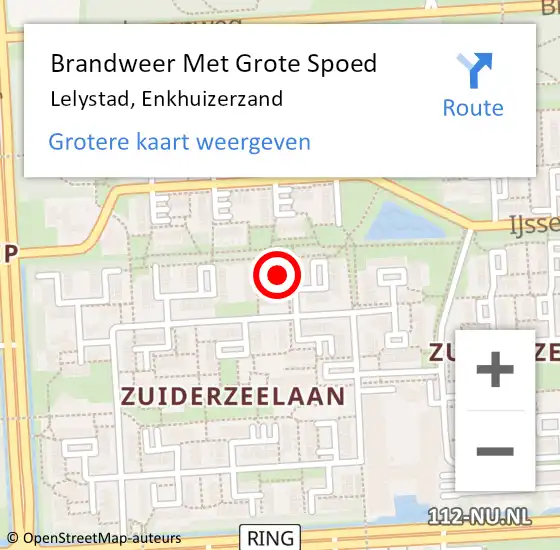 Locatie op kaart van de 112 melding: Brandweer Met Grote Spoed Naar Lelystad, Enkhuizerzand op 7 juli 2024 04:26