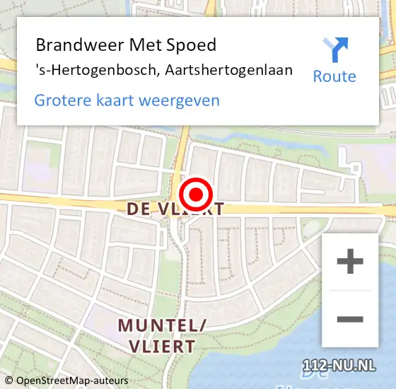 Locatie op kaart van de 112 melding: Brandweer Met Spoed Naar 's-Hertogenbosch, Aartshertogenlaan op 7 juli 2024 04:55