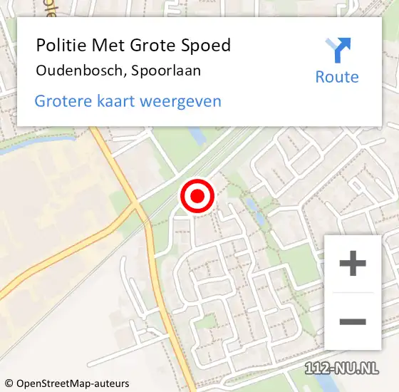 Locatie op kaart van de 112 melding: Politie Met Grote Spoed Naar Oudenbosch, Spoorlaan op 7 juli 2024 05:44