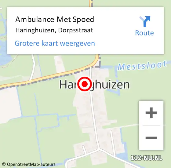 Locatie op kaart van de 112 melding: Ambulance Met Spoed Naar Haringhuizen, Dorpsstraat op 7 juli 2024 06:15