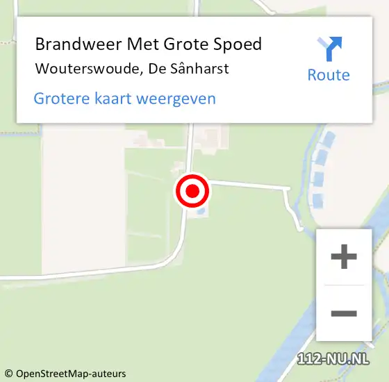 Locatie op kaart van de 112 melding: Brandweer Met Grote Spoed Naar Wouterswoude, De Sânharst op 7 juli 2024 06:25