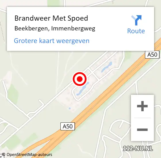 Locatie op kaart van de 112 melding: Brandweer Met Spoed Naar Beekbergen, Immenbergweg op 7 juli 2024 06:50