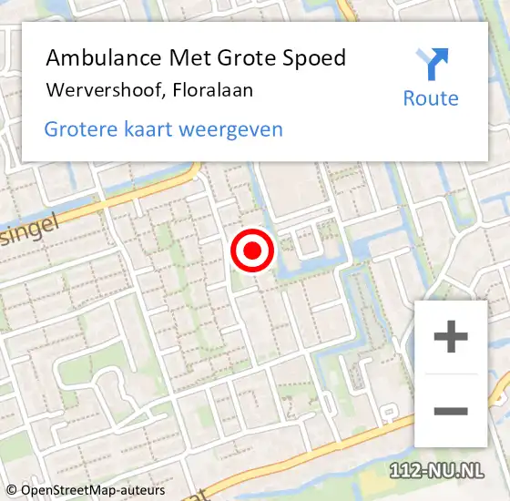 Locatie op kaart van de 112 melding: Ambulance Met Grote Spoed Naar Wervershoof, Floralaan op 7 juli 2024 07:45