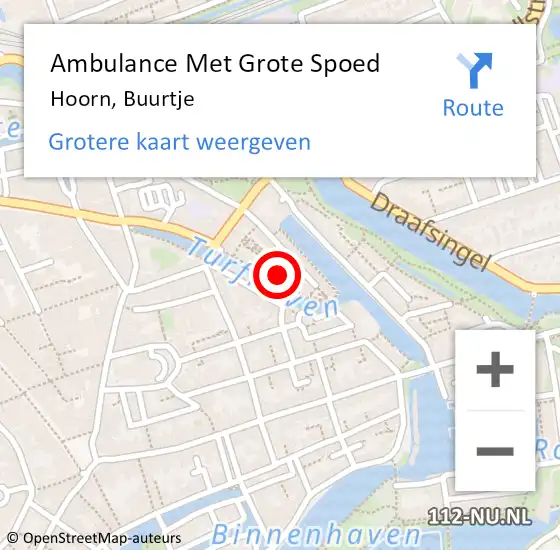 Locatie op kaart van de 112 melding: Ambulance Met Grote Spoed Naar Hoorn, Buurtje op 7 juli 2024 08:43