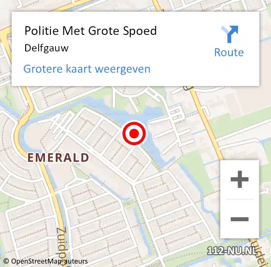 Locatie op kaart van de 112 melding: Politie Met Grote Spoed Naar Delfgauw op 7 juli 2024 08:57