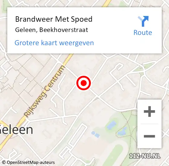 Locatie op kaart van de 112 melding: Brandweer Met Spoed Naar Geleen, Beekhoverstraat op 7 juli 2024 10:04