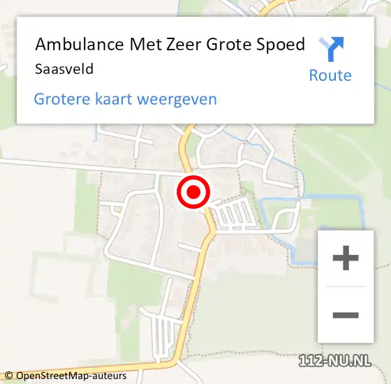 Locatie op kaart van de 112 melding: Ambulance Met Zeer Grote Spoed Naar Saasveld op 7 juli 2024 10:27