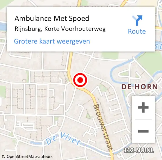 Locatie op kaart van de 112 melding: Ambulance Met Spoed Naar Rijnsburg, Korte Voorhouterweg op 7 juli 2024 10:32