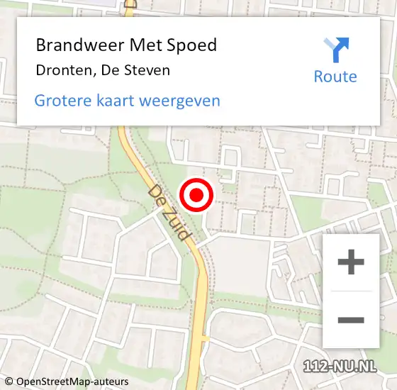 Locatie op kaart van de 112 melding: Brandweer Met Spoed Naar Dronten, De Steven op 7 juli 2024 10:32