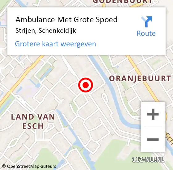 Locatie op kaart van de 112 melding: Ambulance Met Grote Spoed Naar Strijen, Schenkeldijk op 7 juli 2024 11:02