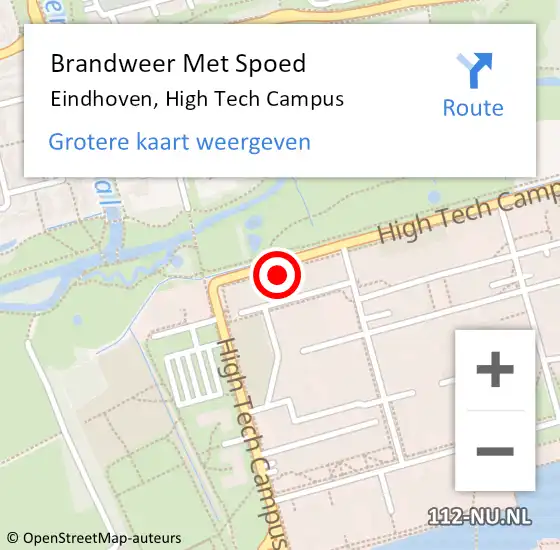 Locatie op kaart van de 112 melding: Brandweer Met Spoed Naar Eindhoven, High Tech Campus op 7 juli 2024 11:16