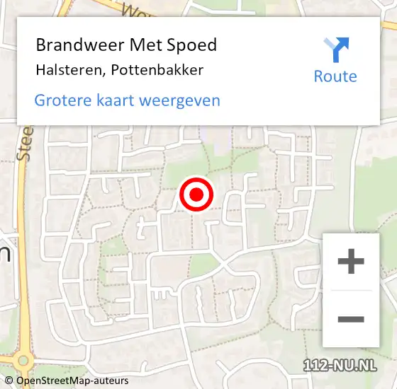 Locatie op kaart van de 112 melding: Brandweer Met Spoed Naar Halsteren, Pottenbakker op 7 juli 2024 11:22