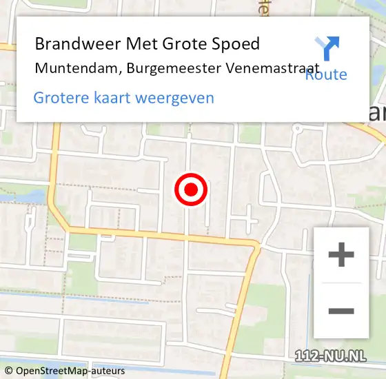 Locatie op kaart van de 112 melding: Brandweer Met Grote Spoed Naar Muntendam, Burgemeester Venemastraat op 7 juli 2024 12:05