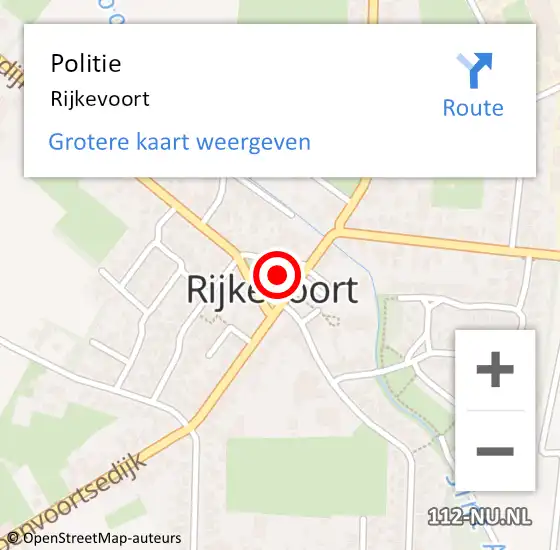 Locatie op kaart van de 112 melding: Politie Rijkevoort op 7 juli 2024 12:12