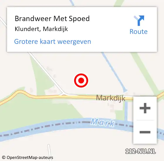 Locatie op kaart van de 112 melding: Brandweer Met Spoed Naar Klundert, Markdijk op 7 juli 2024 12:23