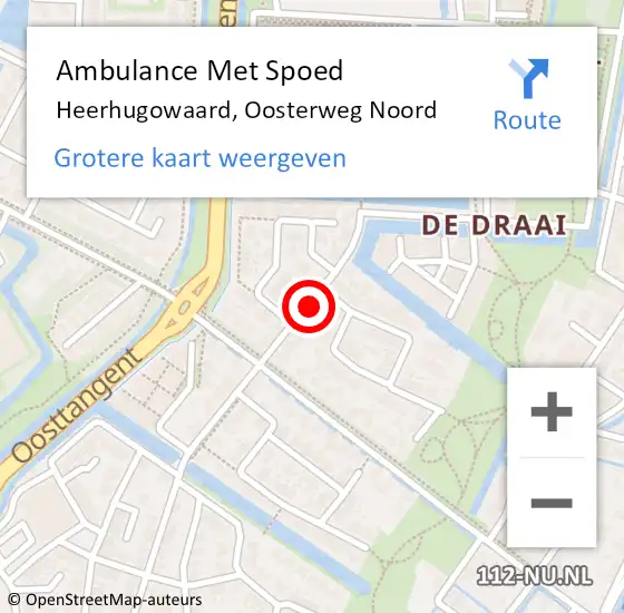 Locatie op kaart van de 112 melding: Ambulance Met Spoed Naar Heerhugowaard, Oosterweg Noord op 7 juli 2024 12:28