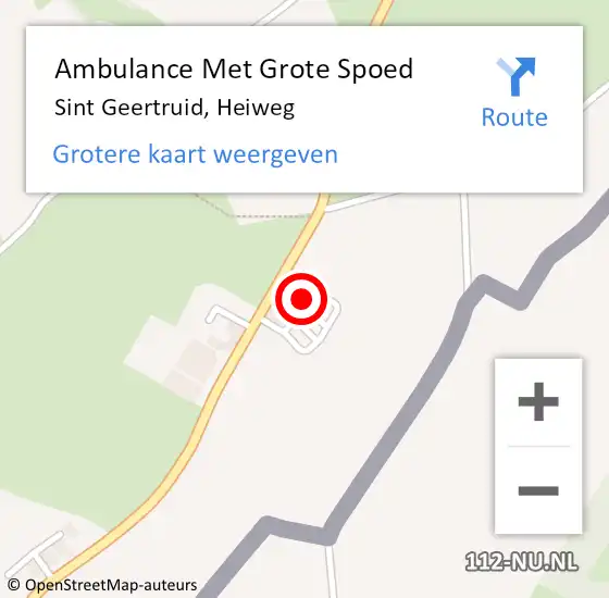 Locatie op kaart van de 112 melding: Ambulance Met Grote Spoed Naar Sint Geertruid, Heiweg op 7 juli 2024 12:37