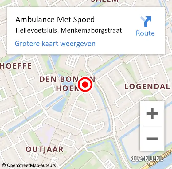 Locatie op kaart van de 112 melding: Ambulance Met Spoed Naar Hellevoetsluis, Menkemaborgstraat op 7 juli 2024 13:10